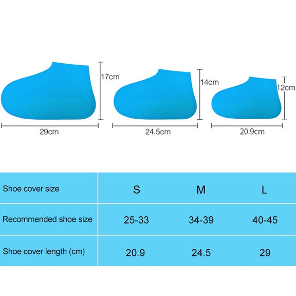 Water-resistant Antiskid Silicone Outdoor Rainboots Shoes Cover, Size: S (25-33)(White)