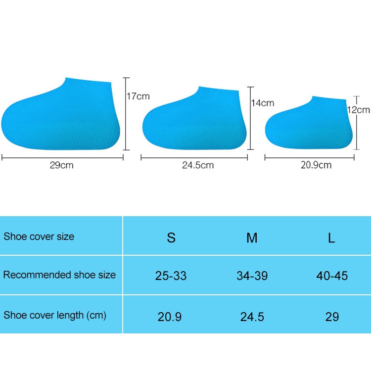 Water-resistant Antiskid Silicone Outdoor Rainboots Shoes Cover, Size: S (25-33)(White)
