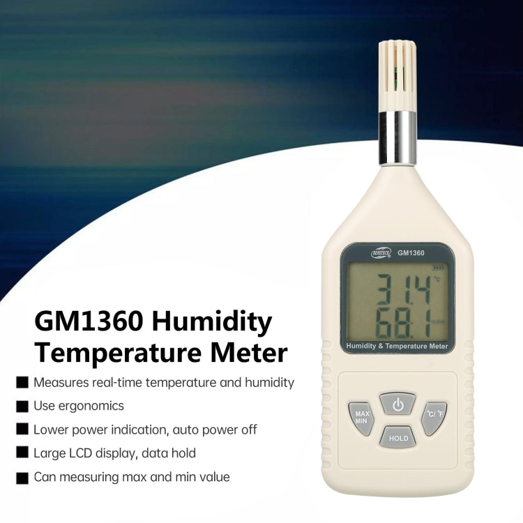 BENETECH GM1360 LCD Probe Industry Digital Humidity & Temperature Meter