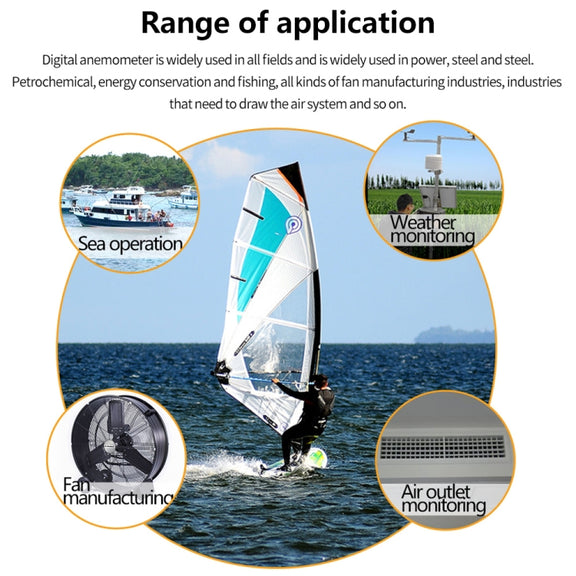 BENETECH GM8901+ High Accuracy Anemometer Wind Speed Gauge Temperature Measure Digital LCD Display Meter Measuring Tool
