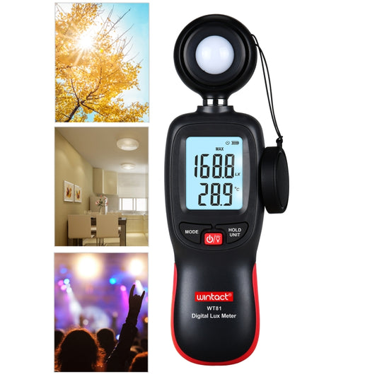 Wintact WT81 Digital Light Lux Meter for Factory / School / House Various Occasion, Range: 0-200,000 Lux (Black) - free shipping - PMC Jewellery - Order now!