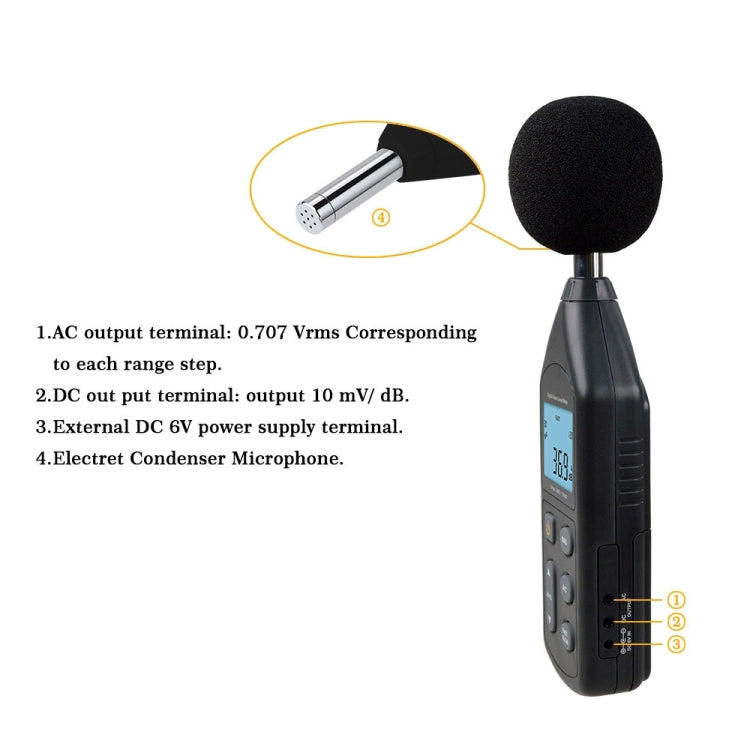 Wintact WT1357 Digital Sound Level Meter, Range: 30dB~130dB - free shipping - PMC Jewellery - Order now!