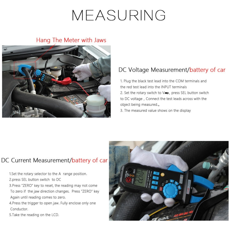 BSIDE ACM03 Plus 400A  AC / DC Clamp Meter - Current & Voltage Tester by BSIDE | Online Shopping South Africa | PMC Jewellery | Buy Now Pay Later Mobicred