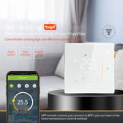 BHT-006GALW 95-240V AC 5A Smart Home Heating Thermostat for EU Box, Control Water Heating with Only Internal Sensor & WiFi Connection(Black)