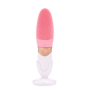 CNaier AE-618 Battery-powered Silicone Acoustic Wave Face Skin Care Electric Facial Cleanser (Pink)