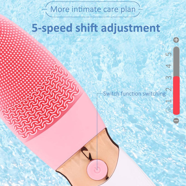 CNaier AE-618 Battery-powered Silicone Acoustic Wave Face Skin Care Electric Facial Cleanser (Green)