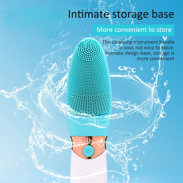 CNaier AE-618 Battery-powered Silicone Acoustic Wave Face Skin Care Electric Facial Cleanser (Green)