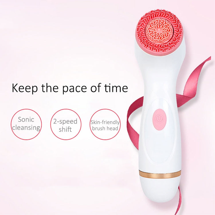 CNaier AE-868 Battery-powered Silicone Ultrasonic Vibration Face Skin Care Electric Facial Cleanser (Pink) - free shipping - PMC Jewellery - Order now!