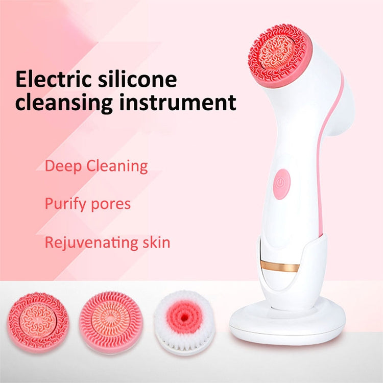 CNaier AE-868 Battery-powered Silicone Ultrasonic Vibration Face Skin Care Electric Facial Cleanser (Blue)