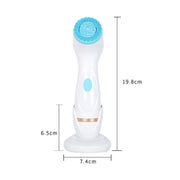 CNaier AE-868 Battery-powered Silicone Ultrasonic Vibration Face Skin Care Electric Facial Cleanser (Blue)