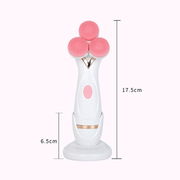 CNaier AE-878 USB Charging Silicone Face Skin Care Electric Facial Cleanser (Pink)