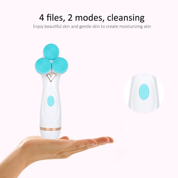 CNaier AE-878 USB Charging Silicone Face Skin Care Electric Facial Cleanser (Pink)