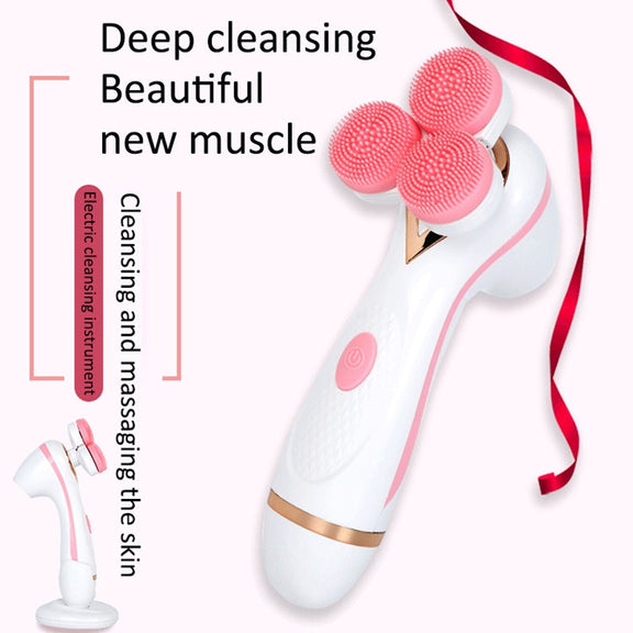 CNaier AE-878 USB Charging Silicone Face Skin Care Electric Facial Cleanser (Blue)