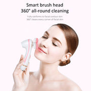 CNaier AE-878 USB Charging Silicone Face Skin Care Electric Facial Cleanser (Blue)