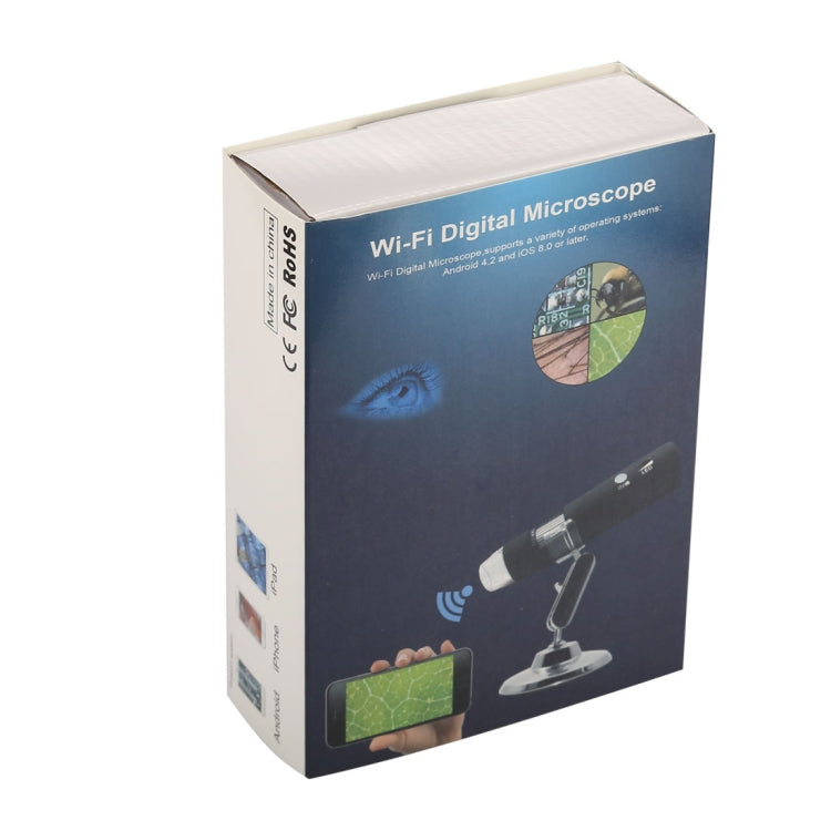 50X~1000X Magnifier HD Image Sensor 1920x1080P USB WiFi Digital Microscope with 8 LED & Professional Stand (Black) - Digital Microscope by PMC TechLife | Online Shopping South Africa | PMC TechLife | Buy Now Pay Later Mobicred