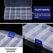 Removable Grid Plastic 15 Slots Box Organizer for Jewelry Earring Fishing Hook Small Accessories(Purple+Blue)