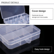 Removable Grid Plastic 15 Slots Box Organizer for Jewelry Earring Fishing Hook Small Accessories(White+Blue)
