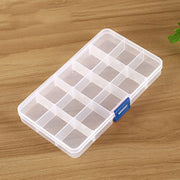 Removable Grid Plastic 15 Slots Box Organizer for Jewelry Earring Fishing Hook Small Accessories(White+Blue)