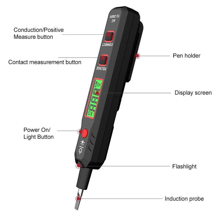 HABOTEST HT89 Contact Type High-sensitivity LCD Digital Display Sound and Light Alarm Test Pen - free shipping - PMC TechLife - Order now!