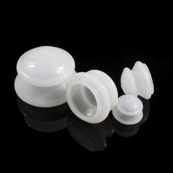 4 Cups / Set Health Care Body Massage Cupping Therapy Anti Cellulite Silicone Vacuum Cups(White)