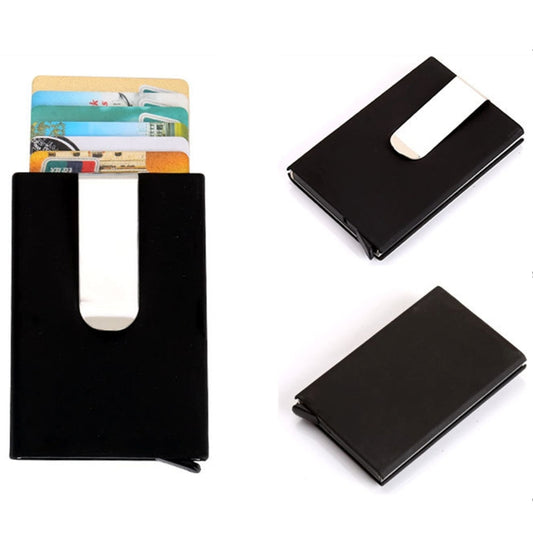 Frosted Antimagnetic Solid Color Credit Card Holder Money Clip Wallet, Size: 10*6.6cm(Black) - Antimagnetic RFID Package by PMC Jewellery | Online Shopping South Africa | PMC Jewellery | Buy Now Pay Later Mobicred