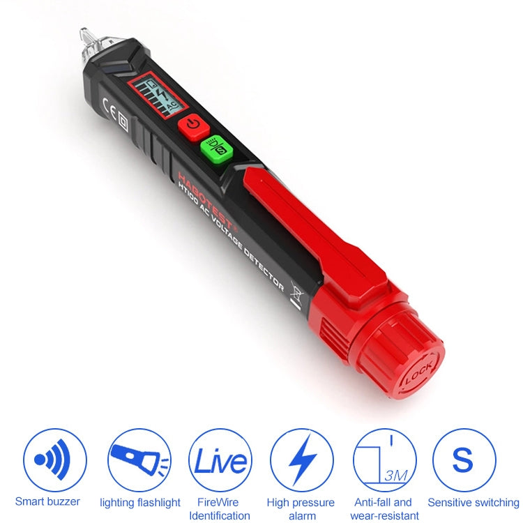 HABOTEST HT100 High-sensitivity LCD Digital Display Sound and Light Alarm Test Pen - Current & Voltage Tester by HABOTEST | Online Shopping South Africa | PMC Jewellery | Buy Now Pay Later Mobicred