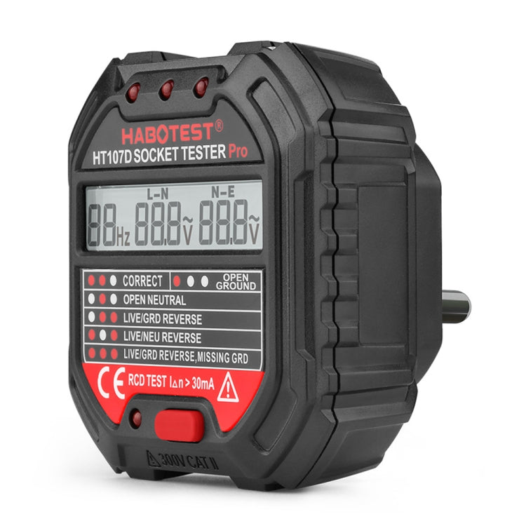 HABOTEST HT107D Multifunctional Digital Display Socket Tester (US Plug) - Current & Voltage Tester by HABOTEST | Online Shopping South Africa | PMC Jewellery | Buy Now Pay Later Mobicred