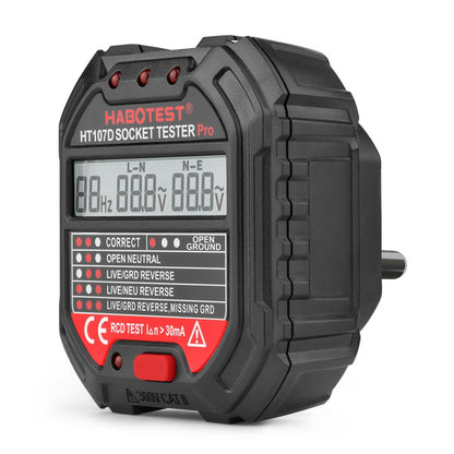 HABOTEST HT107D Multifunctional Digital Display Socket Tester (EU Plug) - Current & Voltage Tester by HABOTEST | Online Shopping South Africa | PMC Jewellery | Buy Now Pay Later Mobicred