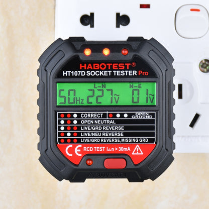 HABOTEST HT107D Multifunctional Digital Display Socket Tester (US Plug) - Current & Voltage Tester by HABOTEST | Online Shopping South Africa | PMC Jewellery | Buy Now Pay Later Mobicred
