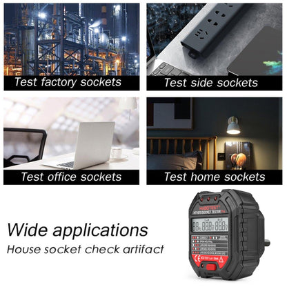 HABOTEST HT107D Multifunctional Digital Display Socket Tester (EU Plug) - Current & Voltage Tester by HABOTEST | Online Shopping South Africa | PMC Jewellery | Buy Now Pay Later Mobicred