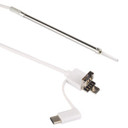 i95 3 in 1 USB Ear Scope Inspection HD 0.3MP Camera Visual Ear Spoon for OTG Android Phones & PC & MacBook, 1.75m Length Cable(White)