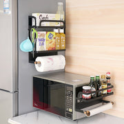 Kitchen Single Layer Magnetic Refrigerator Rack Storage Holder (Black)