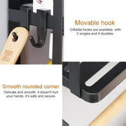 Kitchen Double Layers Magnetic Refrigerator Rack Storage Holder (Black)