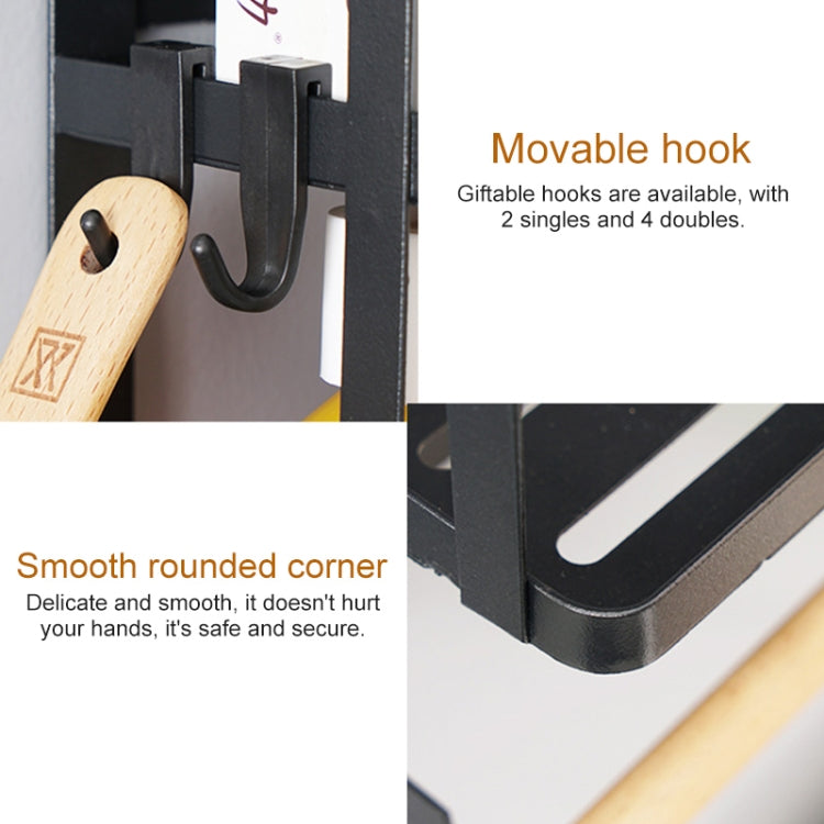 Kitchen Double Layers Magnetic Refrigerator Rack Storage Holder (Black)