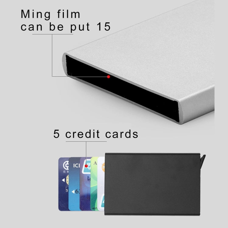 Antimagnetic Stainless Steel PU Business Card Holder Credit Card Case, Size: 10*6.2*0.8cm(Blue) - free shipping - PMC TechLife - Order now!