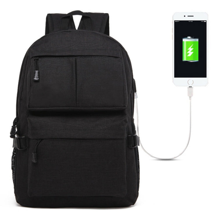 Universal Multi-Function Oxford Cloth Laptop Shoulders Bag Backpack with External USB Charging Port, Size: 46x32x12cm, For 15.6 inch and Below Macbook, Samsung, Lenovo, Sony, DELL Alienware, CHUWI, ASUS, HP(Black) - Backpack by PMC TechLife | Online Shopping South Africa | PMC TechLife
