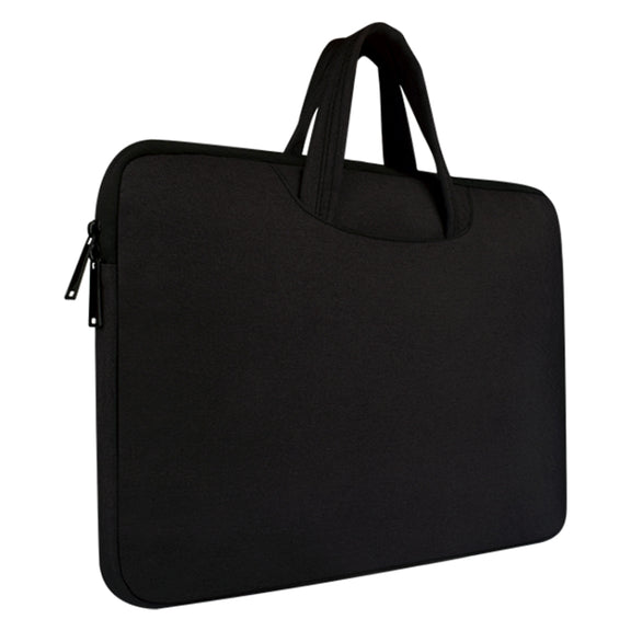 Breathable Wear-resistant Shoulder Handheld Zipper Laptop Bag, For 15.6 inch and Below Macbook, Samsung, Lenovo, Sony, DELL Alienware, CHUWI, ASUS, HP (Black)