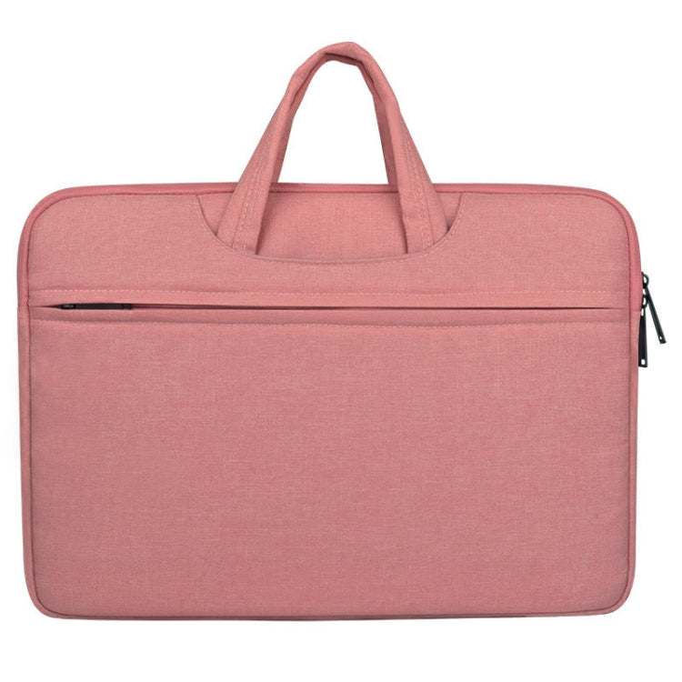Breathable Wear-resistant Shoulder Handheld Zipper Laptop Bag, For 15.6 inch and Below Macbook, Samsung, Lenovo, Sony, DELL Alienware, CHUWI, ASUS, HP (Pink) - 15.6 - 17 inch by PMC TechLife | Online Shopping South Africa | PMC TechLife