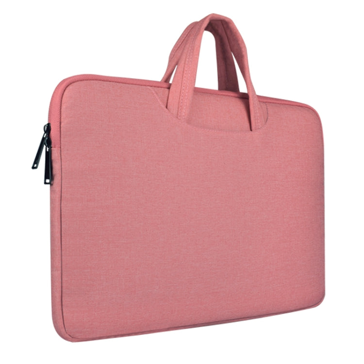Breathable Wear-resistant Shoulder Handheld Zipper Laptop Bag, For 15.6 inch and Below Macbook, Samsung, Lenovo, Sony, DELL Alienware, CHUWI, ASUS, HP (Pink) - 15.6 - 17 inch by PMC TechLife | Online Shopping South Africa | PMC TechLife