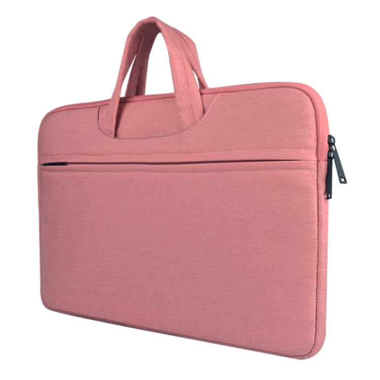Breathable Wear-resistant Shoulder Handheld Zipper Laptop Bag, For 15.6 inch and Below Macbook, Samsung, Lenovo, Sony, DELL Alienware, CHUWI, ASUS, HP (Pink) - 15.6 - 17 inch by PMC TechLife | Online Shopping South Africa | PMC TechLife