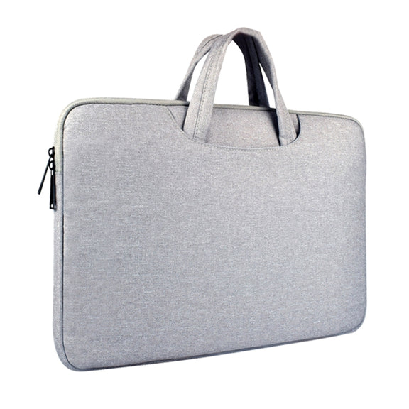 Breathable Wear-resistant Shoulder Handheld Zipper Laptop Bag, For 15.6 inch and Below Macbook, Samsung, Lenovo, Sony, DELL Alienware, CHUWI, ASUS, HP (Grey)