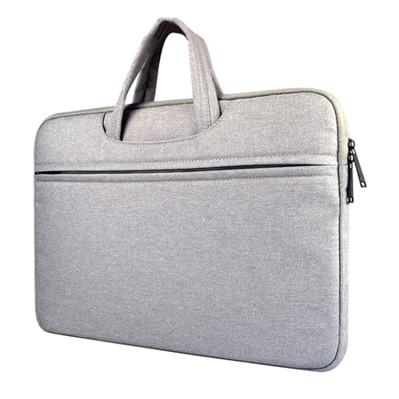 Breathable Wear-resistant Shoulder Handheld Zipper Laptop Bag, For 15.6 inch and Below Macbook, Samsung, Lenovo, Sony, DELL Alienware, CHUWI, ASUS, HP (Grey)