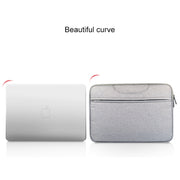 Breathable Wear-resistant Shoulder Handheld Zipper Laptop Bag, For 15.6 inch and Below Macbook, Samsung, Lenovo, Sony, DELL Alienware, CHUWI, ASUS, HP (Grey)