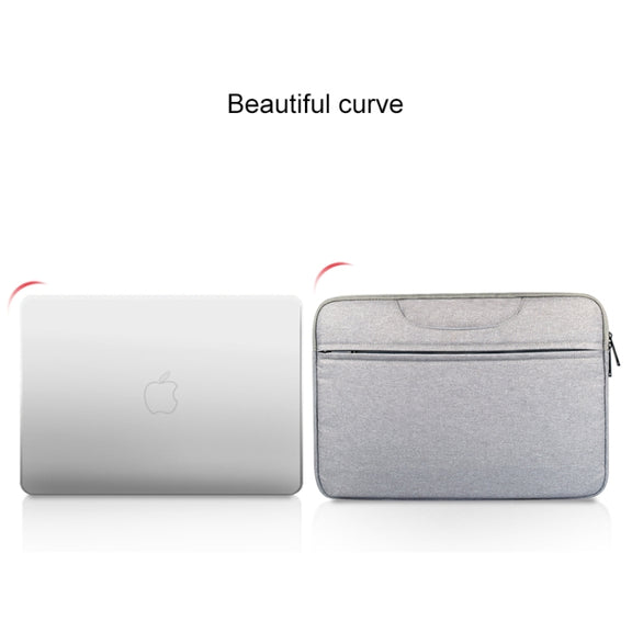 Breathable Wear-resistant Shoulder Handheld Zipper Laptop Bag, For 15.6 inch and Below Macbook, Samsung, Lenovo, Sony, DELL Alienware, CHUWI, ASUS, HP (Grey)