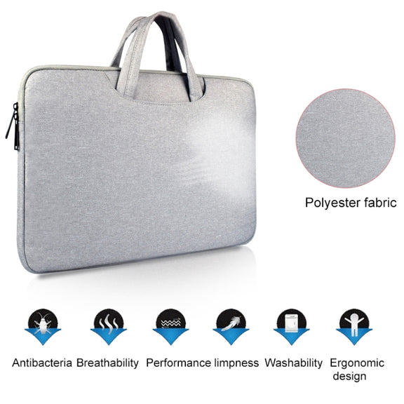 Breathable Wear-resistant Shoulder Handheld Zipper Laptop Bag, For 15.6 inch and Below Macbook, Samsung, Lenovo, Sony, DELL Alienware, CHUWI, ASUS, HP (Navy Blue)