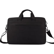 Breathable Wear-resistant Thin and Light Fashion Shoulder Handheld Zipper Laptop Bag with Shoulder Strap, For 15.6 inch and Below Macbook, Samsung, Lenovo, Sony, DELL Alienware, CHUWI, ASUS, HP (Black)