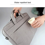 Breathable Wear-resistant Thin and Light Fashion Shoulder Handheld Zipper Laptop Bag with Shoulder Strap, For 15.6 inch and Below Macbook, Samsung, Lenovo, Sony, DELL Alienware, CHUWI, ASUS, HP (Grey)