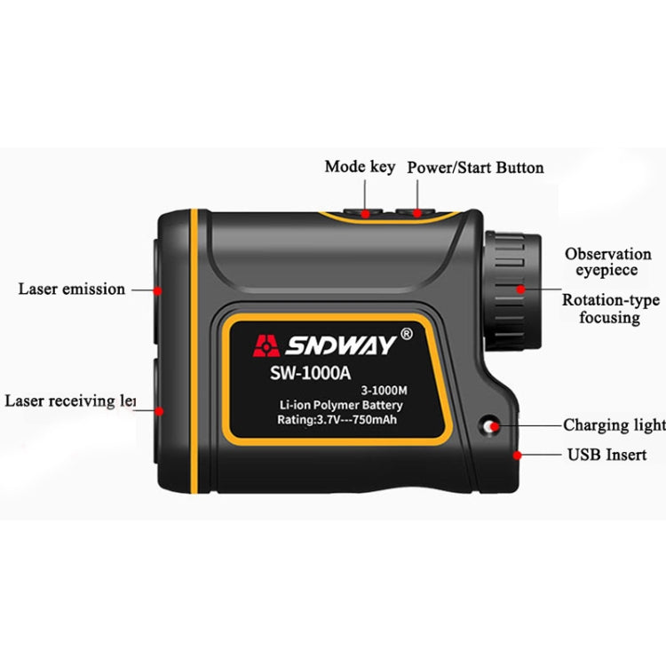 SNDWAY SW1000A Handheld Outdoor Waterproof Telescope Range Finder Distance Measurer, 1000m - free shipping - PMC TechLife - Order now!