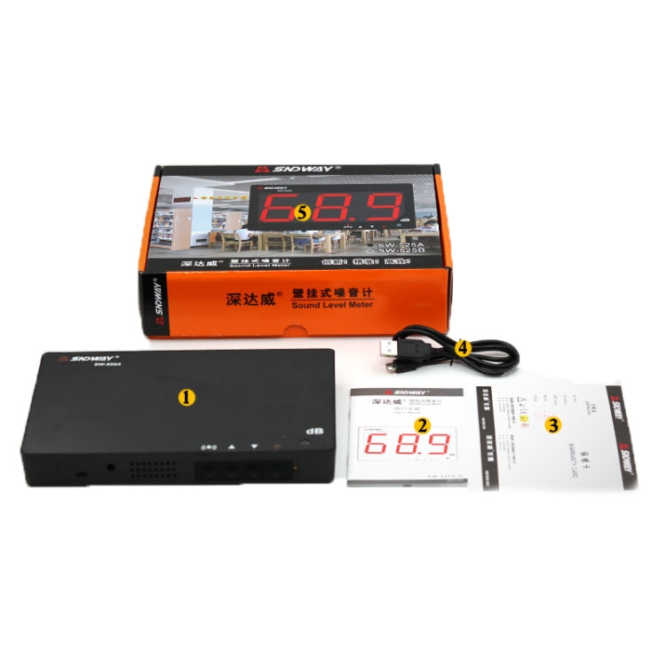 SNDWAY SW525A Wall-mounted Sound Level Meter DB Noise Tester - free shipping - PMC TechLife - Order now!