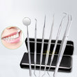 6 in 1 Dental Tool Set (Stainless Steel Probe + Hoe-shaped Dentist + Sickle Dentist + Tooth Stain Rejection Device + Dental Tweezers + Mouth Mirror) - free shipping - PMC TechLife - Order now!